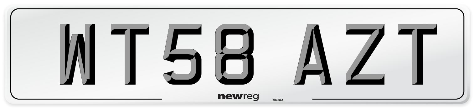 WT58 AZT Number Plate from New Reg